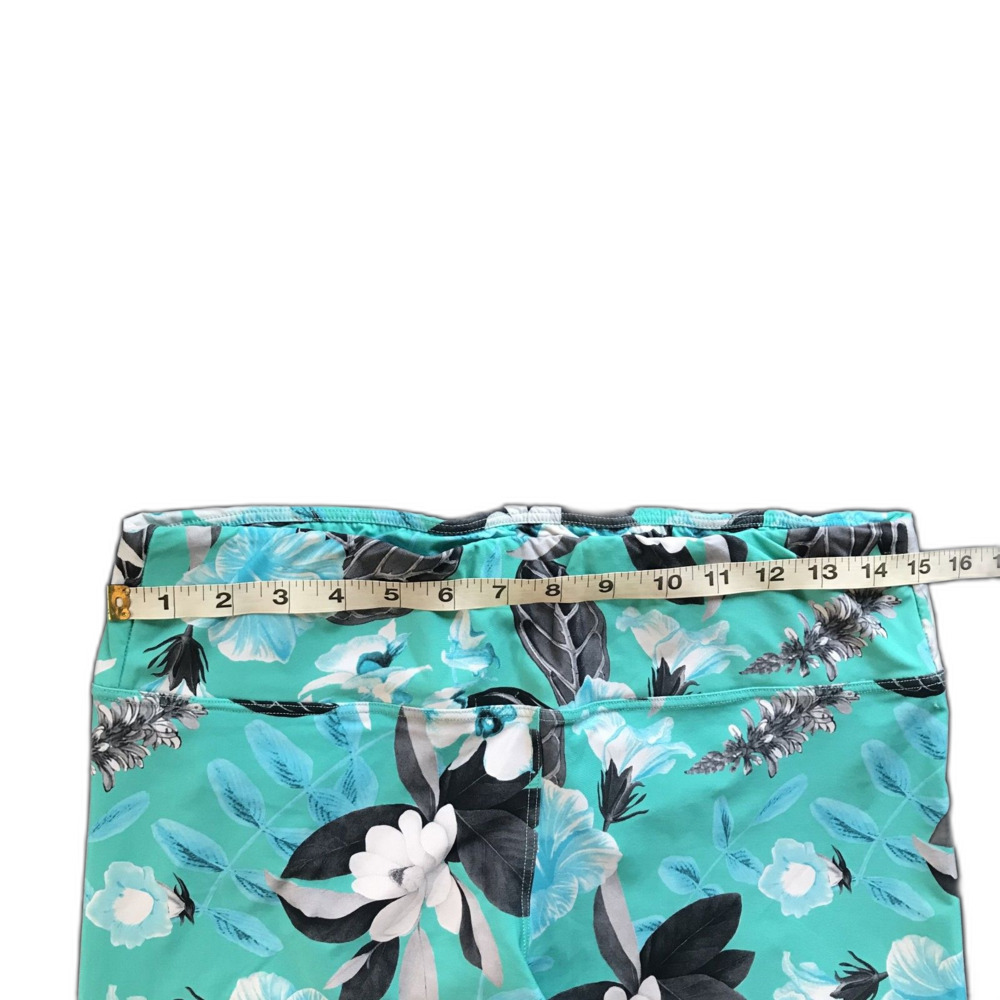 Seafolly Floral High Rise Leggings Turquoise Size L - Picture 4 of 6